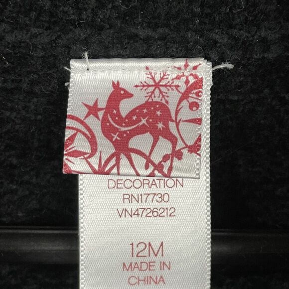 Baby Christmas Sweater 12M Black Knit Pullover Holiday Presents Embroidered - Picture 2 of 10